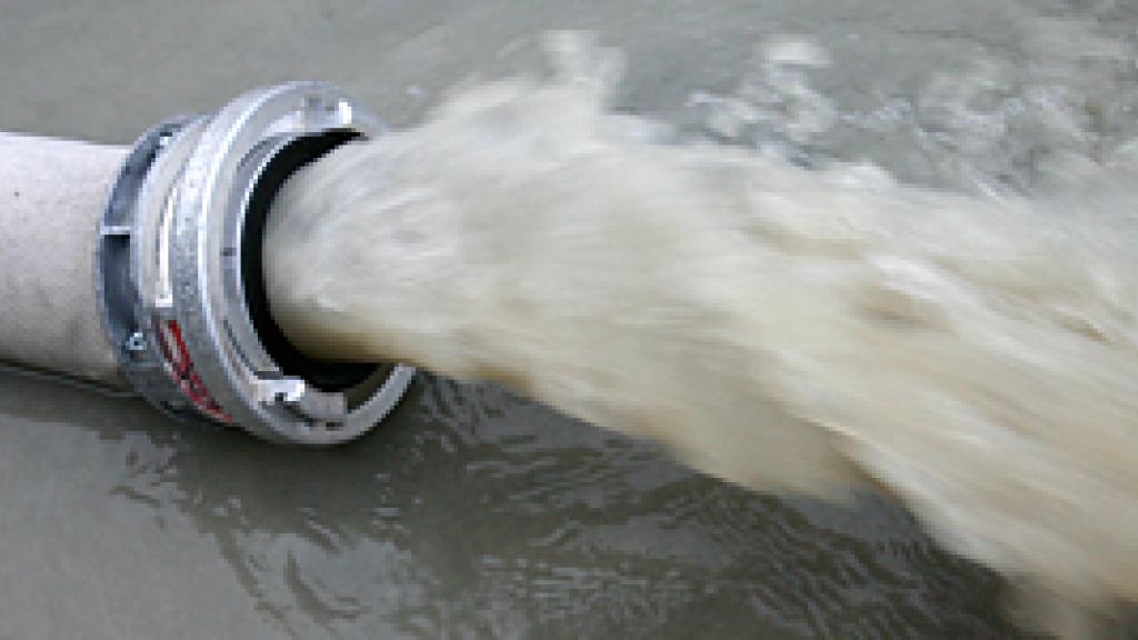 water flowing out of a pipe