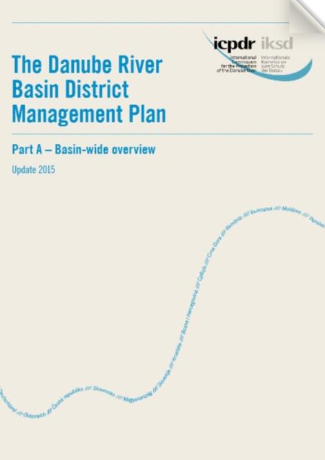 Cover Image of a report with the title 'The Danube River Basin Disctrict management Plan'
