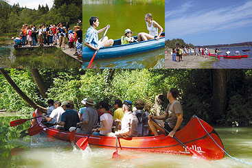 Credit: Various a group of people riding on the back of a boat