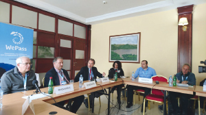 a group of people sitting at a table