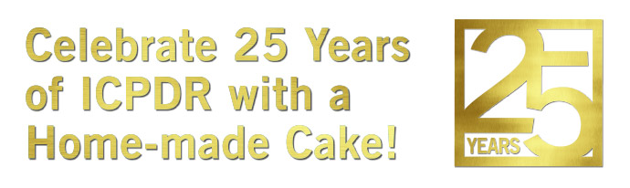 Image text: Celebrate 25 Years of ICPDR with a Home-made Cake!