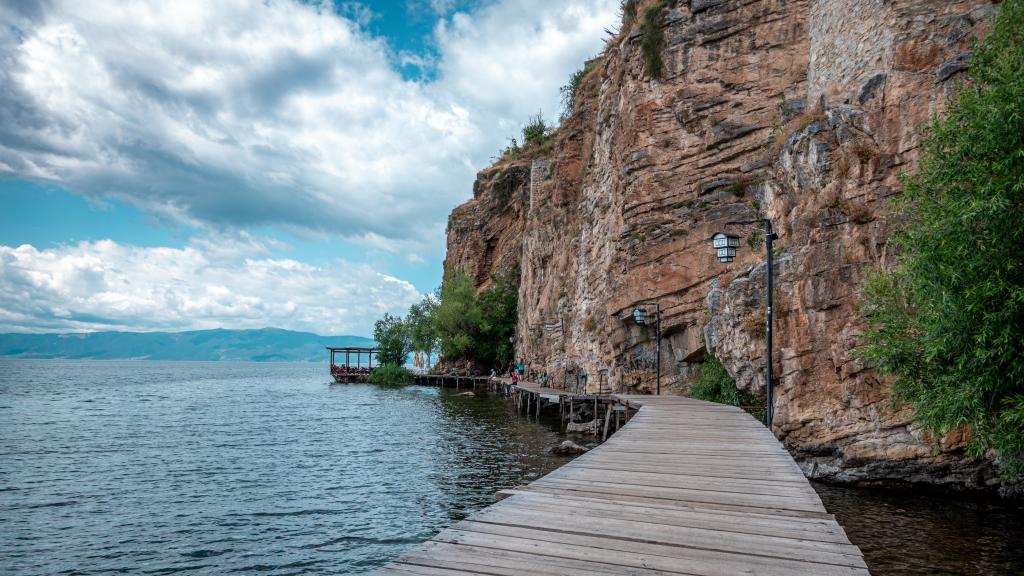 Bridge by the sea in North Macedonia 