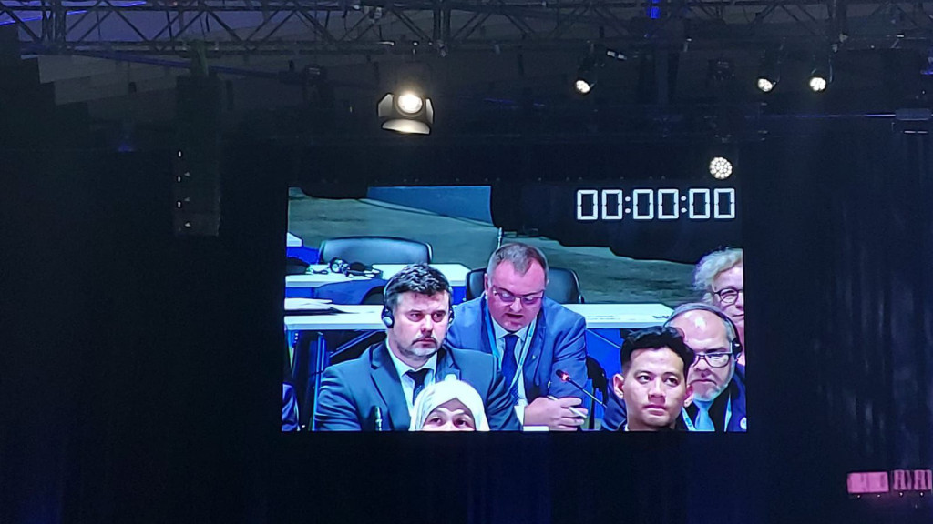 © ICPDR Photo of a screen with a few people, one of them is speaking