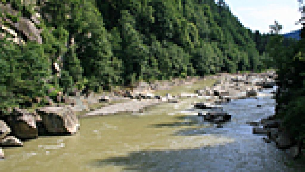 A river running through a body of water