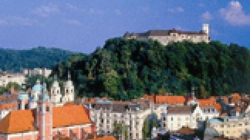 Slovakian town with a mountain in the background