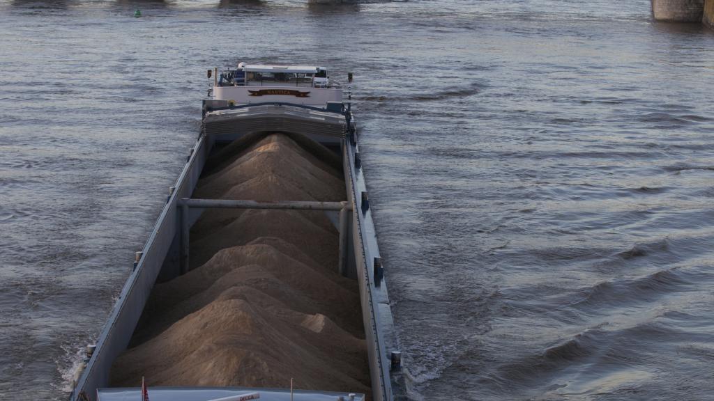 Transport ship in river