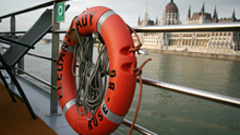 Close up of lifebuoy on boat