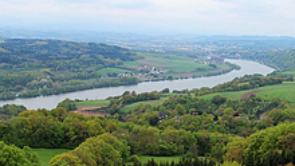 Aerial shot of the Danube 