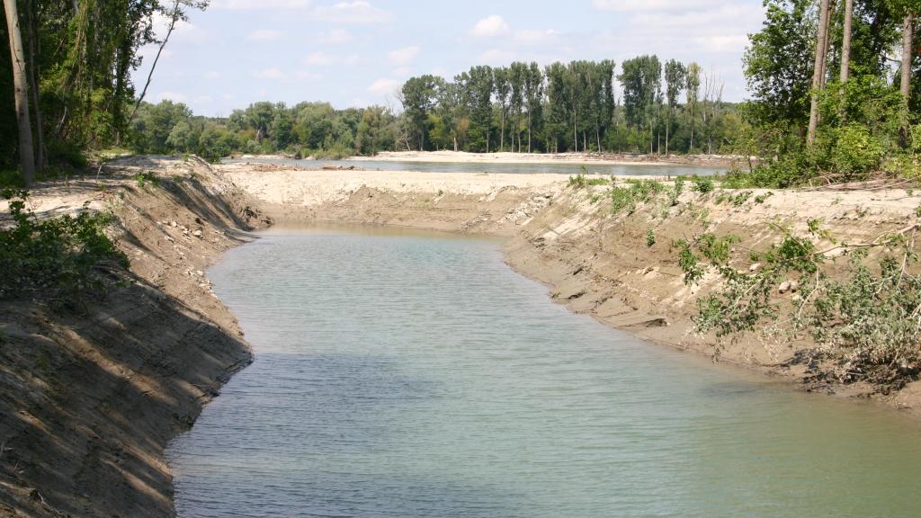 River with low water levels.