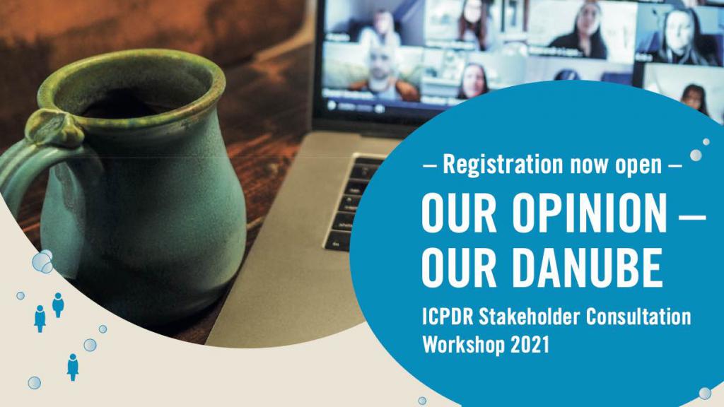 Poster for "OUR OPINION - OUR DANUBE" ICPDR Stakeholder Consultation Workshop