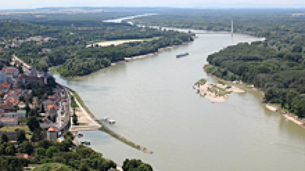 aerial view of a river