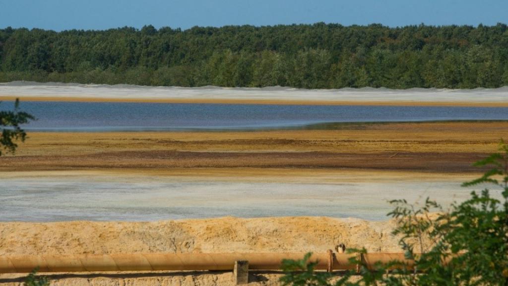 Tailing management facility next to a body of water