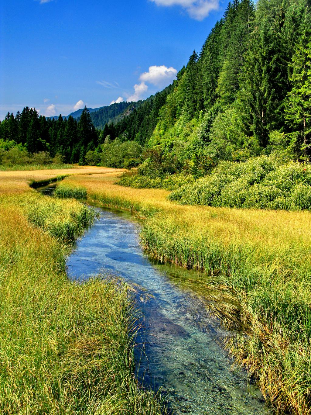 Image of the Sava River below the Planica valley in Slovenia