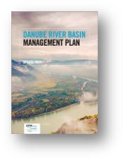 @ICPDR / LMP Danube scenery against text 'Danube River Basin Management Plan'