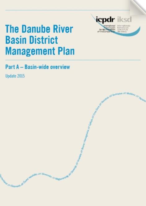@ICPDR Cover Image of a report with the title 'The Danube River Basin Disctrict management Plan'