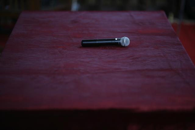 a close up of a wooden table