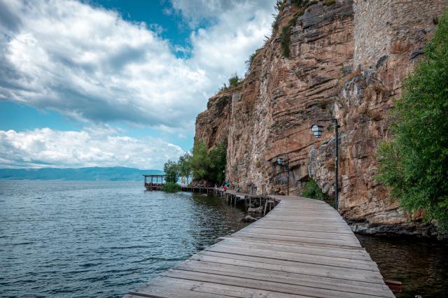Bridge by the sea in North Macedonia 