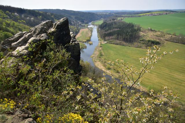 Aerial view of the Danube in the Czech Republic 